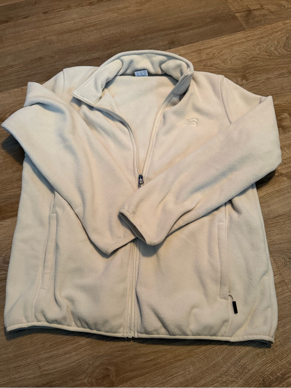New Balance Kids Cream Full-Zip Fleece Jacket with Logo